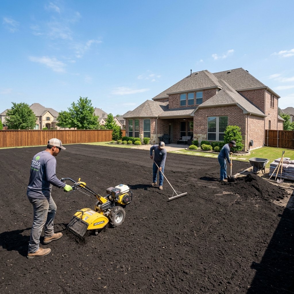 Sod Installation and soil preparation in Prosper, TX